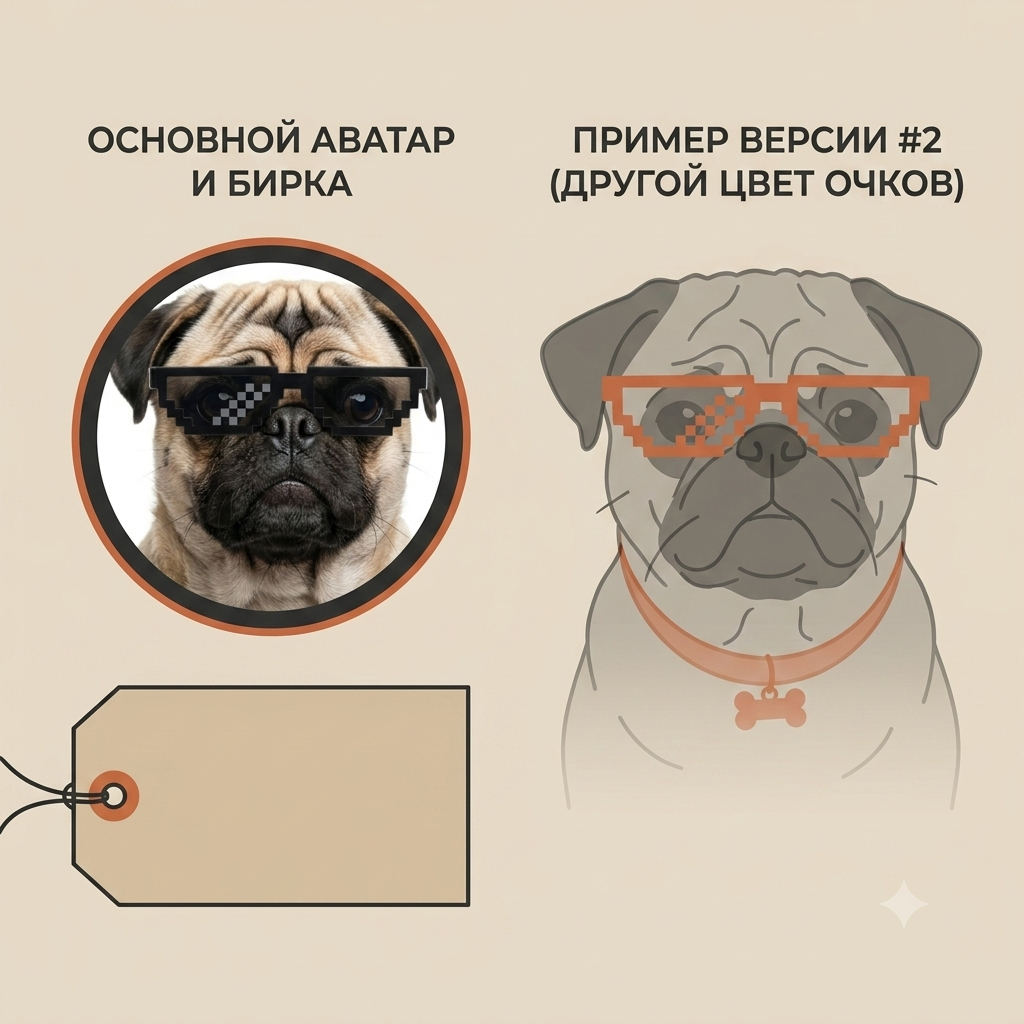White Label: аватарка бота Мобс и пустой шильдик под свой бренд